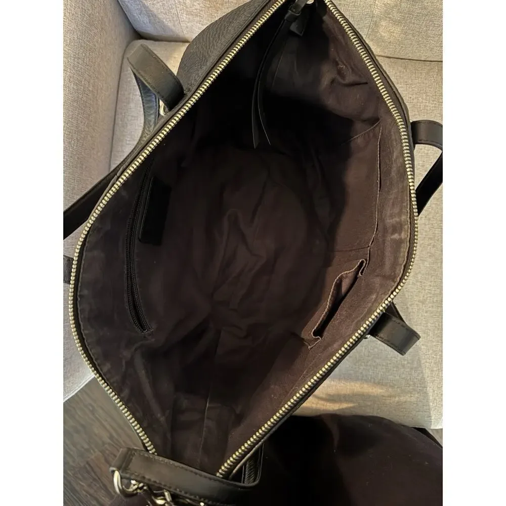 Coach Bleecker Handbag Pebbled Black Leather Satchel